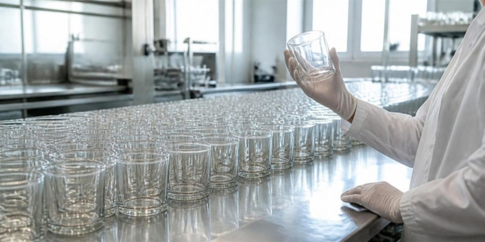 Glass being inspected at Schön Glass