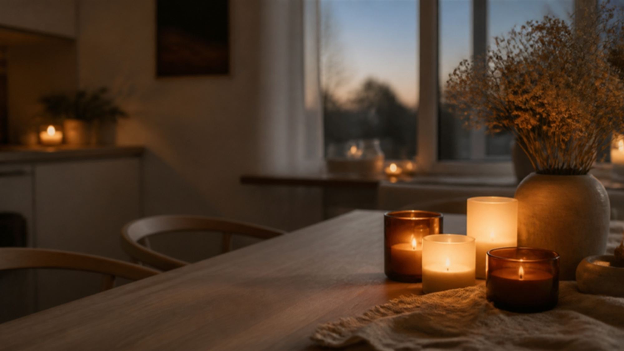 Decorated glass candle jars from Schön Glass